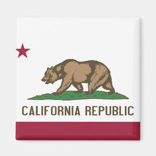 Magnet with Flagga of California State - USA