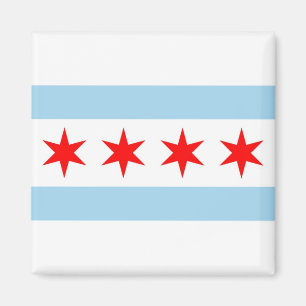 Magnet with Flagga of Chicago, Illinois State - US