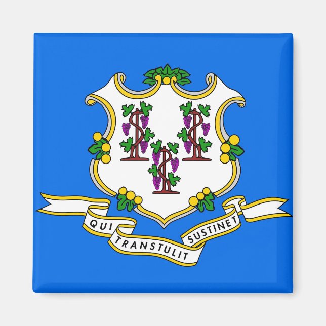 Magnet with Flagga of Connecticut State - USA (Framsidan)