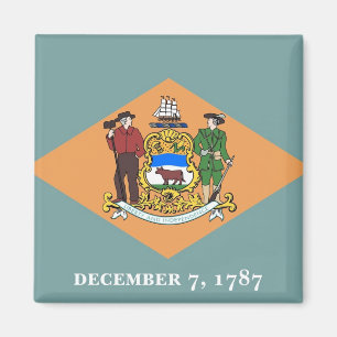 Magnet with Flagga of Delaware State - USA
