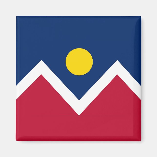 Magnet with Flagga of Denver, Colorado State - USA (Framsidan)