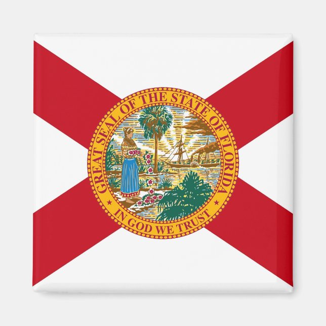 Magnet with Flagga of Florida State - USA (Framsidan)