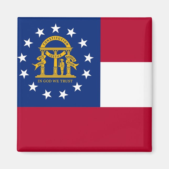Magnet with Flagga of Georgia State - USA (Framsidan)