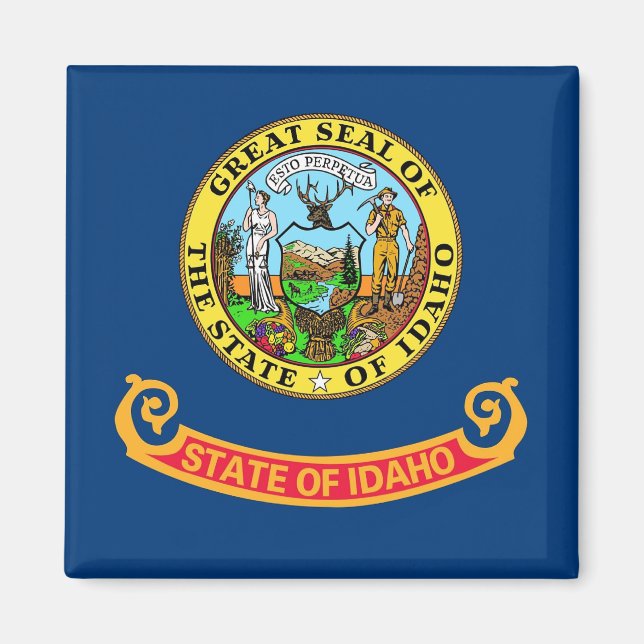 Magnet with Flagga of Idaho State - USA (Framsidan)