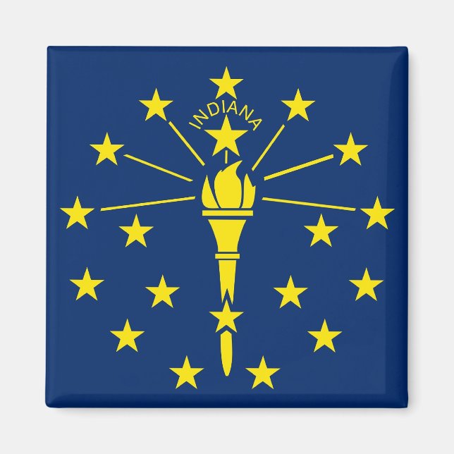 Magnet with Flagga of Indiana State - USA (Framsidan)