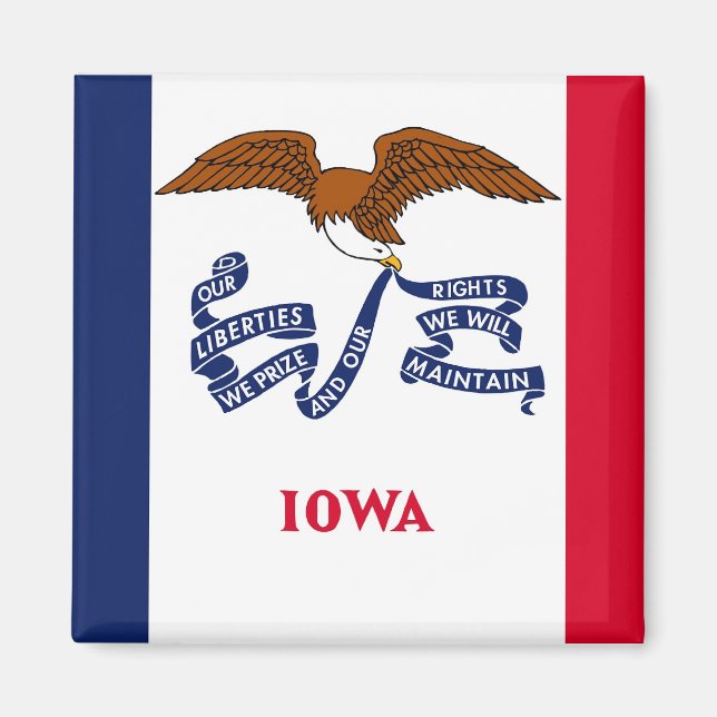 Magnet with Flagga of Iowa State - USA (Framsidan)