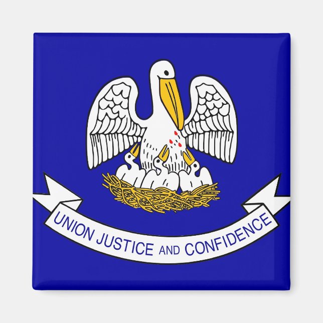Magnet with Flagga of Louisiana State - USA (Framsidan)