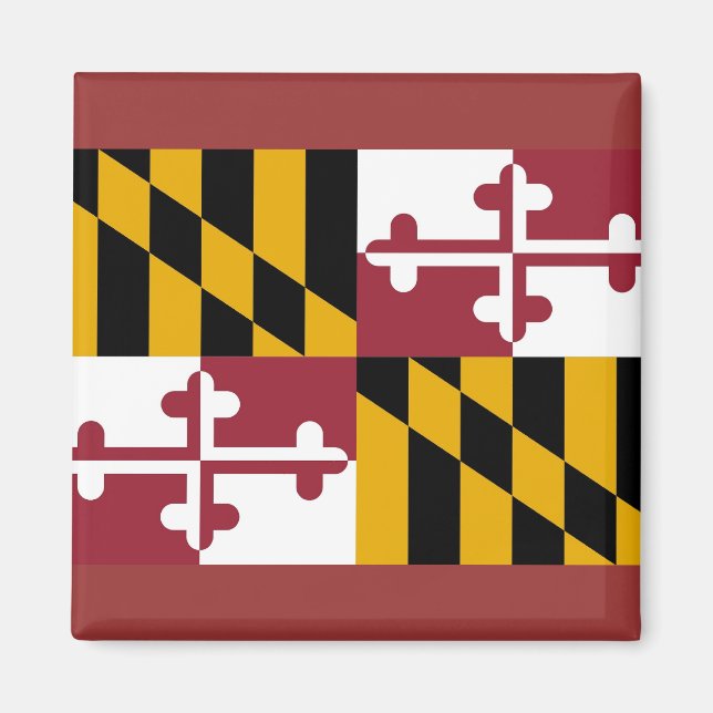 Magnet with Flagga of Maryland State - USA (Framsidan)