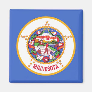 Magnet with Flagga of Minnesota State - USA