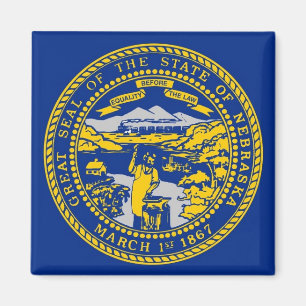 Magnet with Flagga of Nebraska State - USA