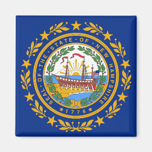 Magnet with Flagga of New Hampshire State - USA