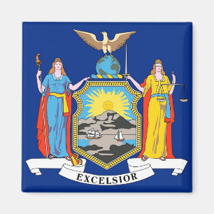 Magnet with Flagga of New York State - USA