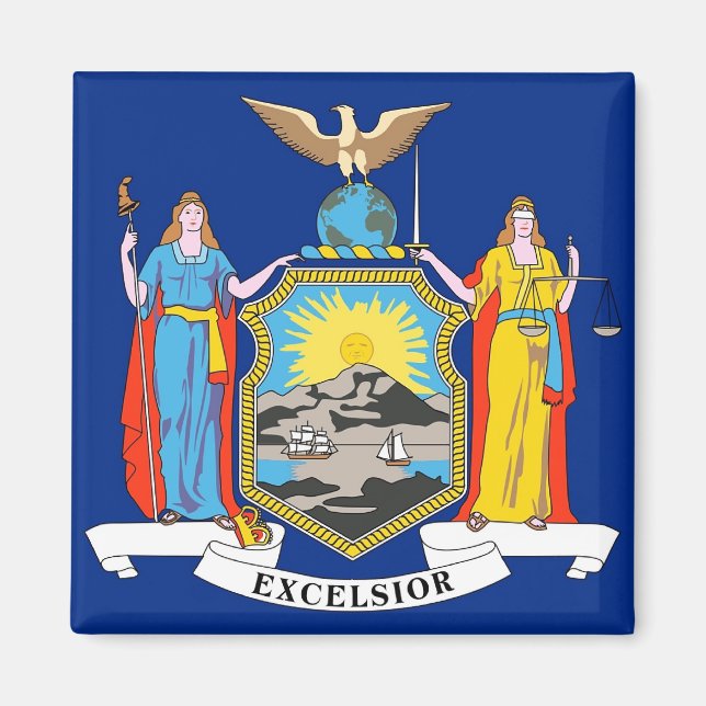 Magnet with Flagga of New York State - USA (Framsidan)