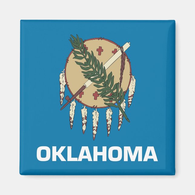 Magnet with Flagga of Oklahoma State - USA (Framsidan)