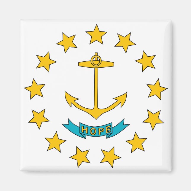 Magnet with Flagga of Rhode island State - USA (Framsidan)