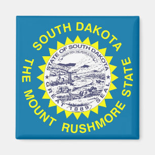 Magnet with Flagga of South Dakota State - USA