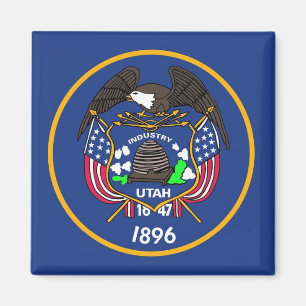 Magnet with Flagga of Utah State - USA