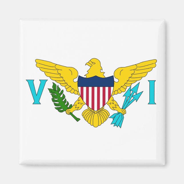 Magnet with Flagga of Virgin Islands - USA (Framsidan)