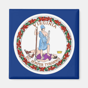 Magnet with Flagga of Virginia State - USA