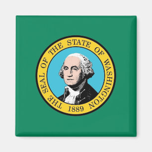Magnet with Flagga of Washington State - USA