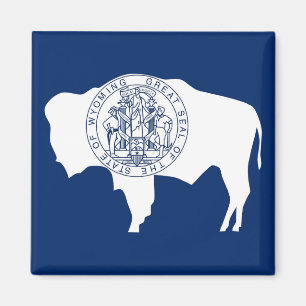 Magnet with Flagga of Wyoming State - USA