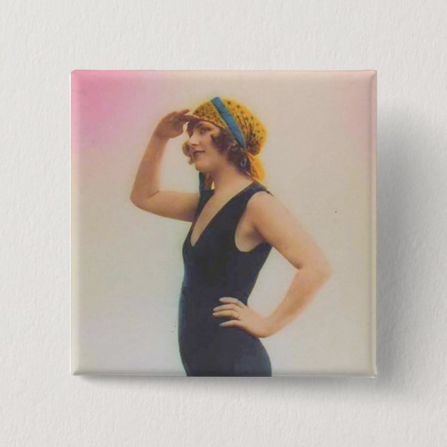 Magneten för looken för badningskönhetvintage knapp (Framsida)