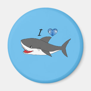Magneten med gulligt älskar jag hajdesign magnet