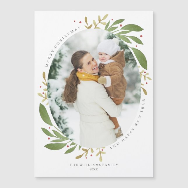 Magnetfotokort för Winter Sprigs (Framsida)