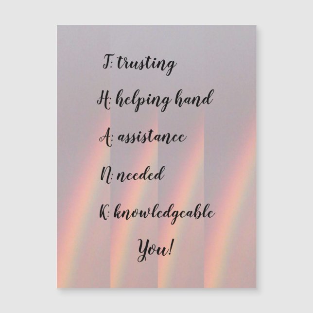 Magnethälsningskort för tack Prism (Framsida)