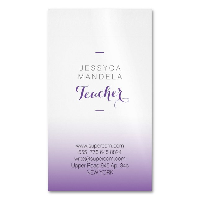 Magnetic Affärskort Teacher Visitkortmagnet (Framsida vertikal)