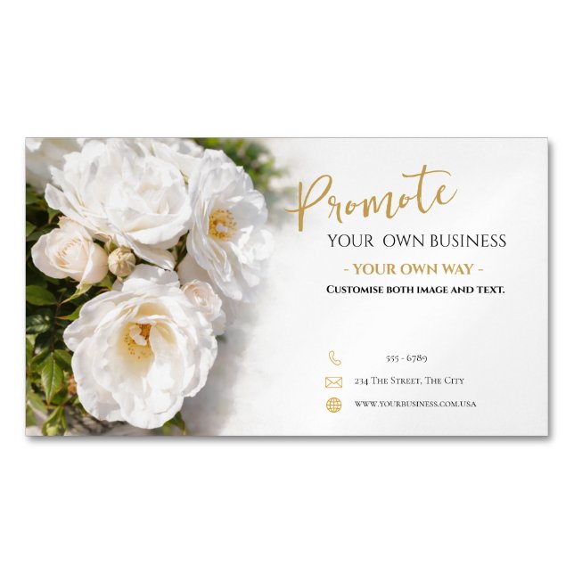 Magnetic Business Card Floral Template Magnetiska Visitkort (Framsida)
