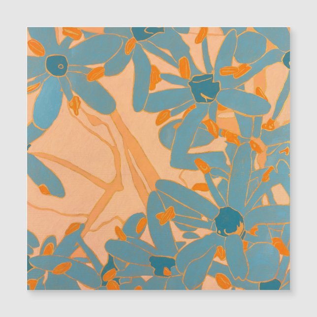 Magnetic Card Contemporary Leaf Design in Peach (Framsida)