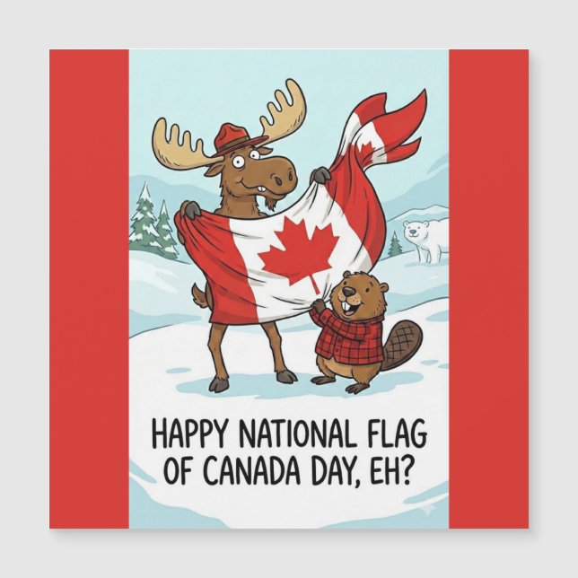 Magnetic Card National Flag of Canada Day (Framsida)
