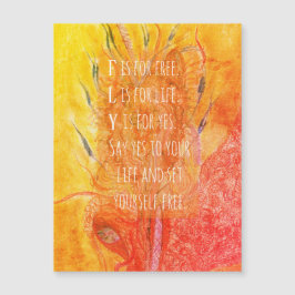 Magnetic Card Whimsical Girl fly