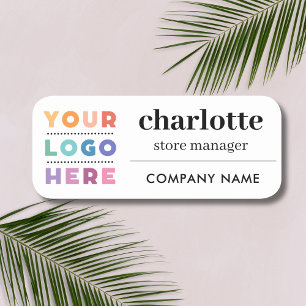 Magnetic Company Logotyp Employee Namn och Job Tit Namnbricka
