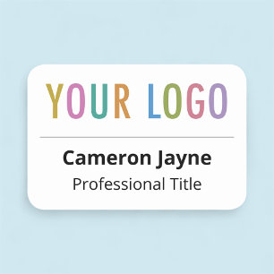 Magnetic Employee Namn bricka med Logotyp stor för Namnbricka