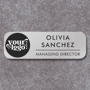 Magnetic Faux Silver Employee Namn bricka Namnbricka