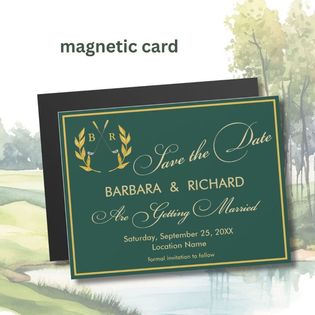 MAGNETIC Golf Theme Monogram Wedding Save the Date (Skapare uppladdad)