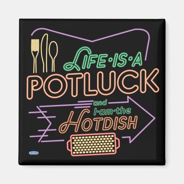 Magnetic Messages ’Potluck Hotdiske’ Magnet (Framsidan)