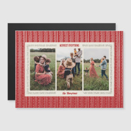 Magnetic Red Modern Farmhouse Helgdag PhoCard Magnetisk Inbjudningskort