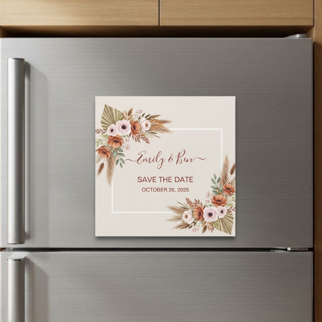 Magnetic Save the Date Card – Rustic Boho Style (Skapare uppladdad)