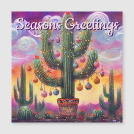 Magnetikkort för julökaro Cactus Saguaro