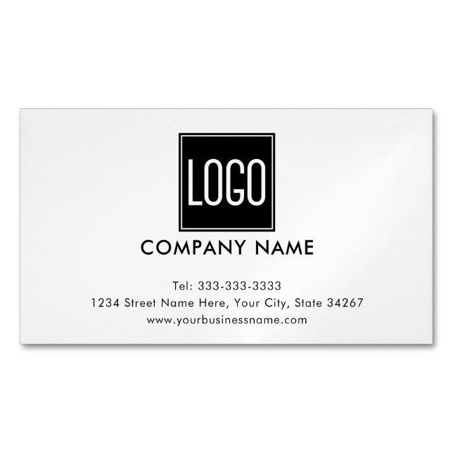 Magnetisk affärs kylskåpsmagnet – logotyp & detalj magnetiska visitkort (Framsida)