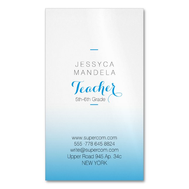 Magnetisk för lärare visitkortmagnet (Framsida vertikal)