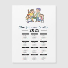 Magnetisk kalender för personligens familj 2025