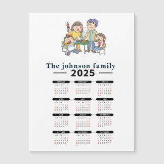 Magnetisk kalender för personligens familj 2025