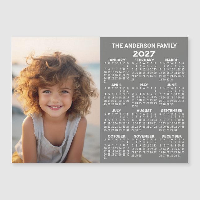 Magnetisk kalender - Foto helårsvy modern (Framsida)
