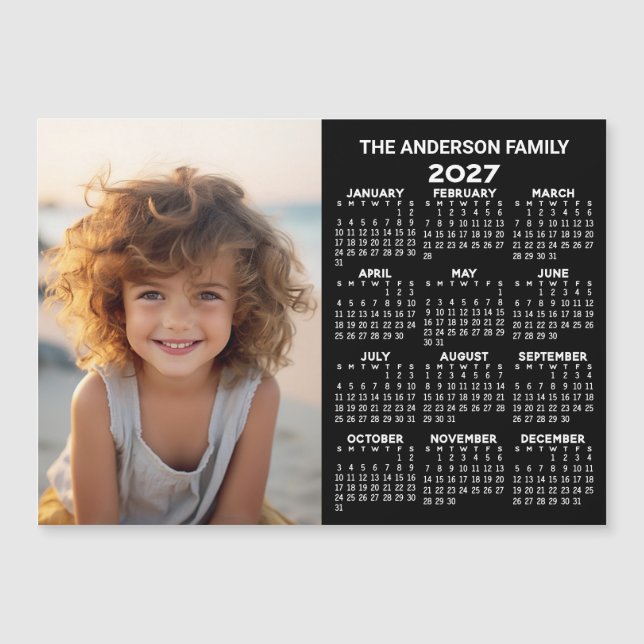 Magnetisk kalender - Foto helårsvy modern (Framsida)