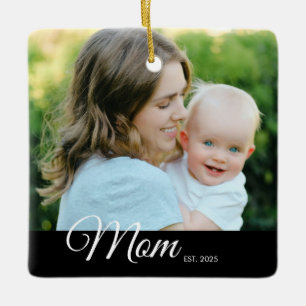 Magnetisk Mamma Etablerad Foto Mors Dagskalas Pres Julgransprydnad Keramik