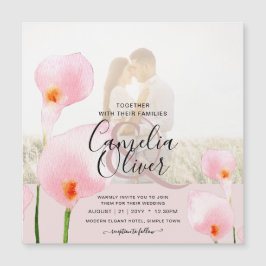 MAGNETISK Rosa Calla Lily PHOTO Wedding bjudande